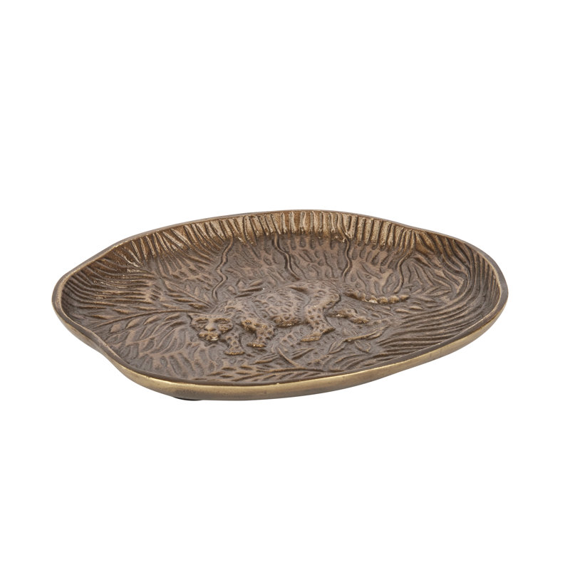 Artesà Embossed Oval Serving Platter with Leopard Design