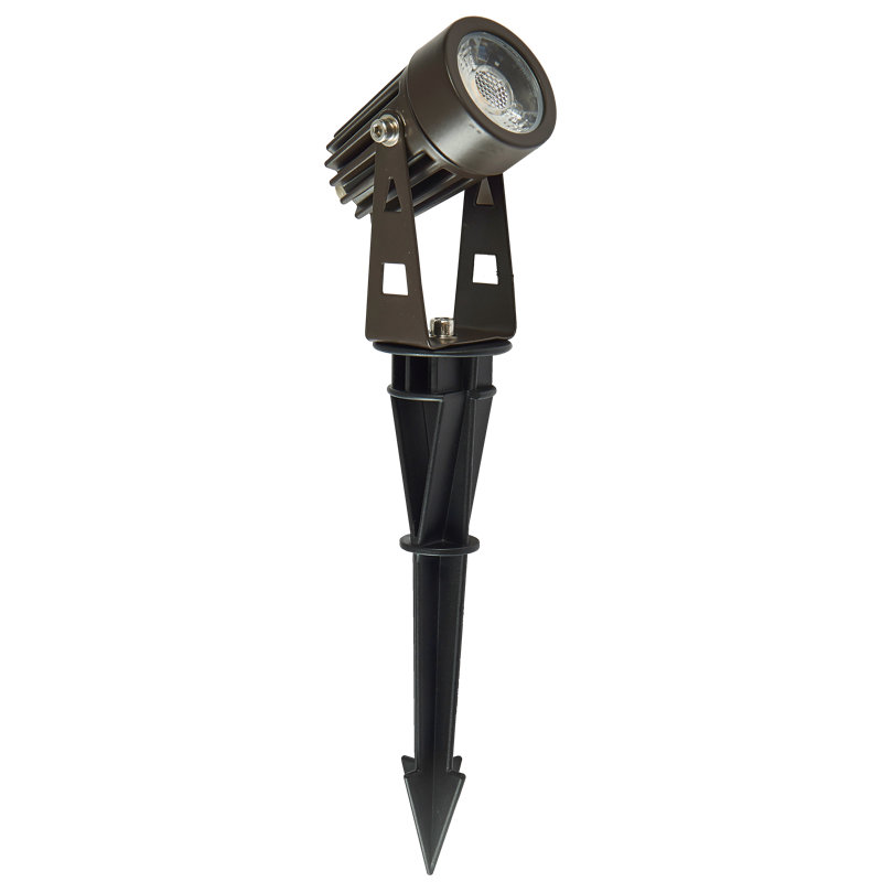 Brown Cast Aluminum LED Outdoor Spotlight with Narrow Beam