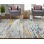 Tapis à motif abstrait décontracté gris / jaune / bleu-389820055