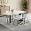 Ensemble de 4 chaises classiques en cuir PU seulement, sans les tables-1152901919