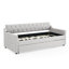 Lit de jour simple rembourré avec lit gigogne simple et charge USB, lin
