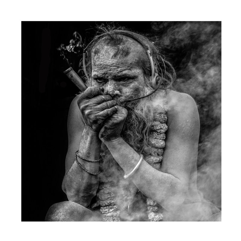 Subhrajit Paul The Smoker Canvas Art, 18" H x 18" W