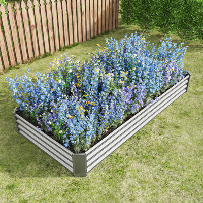 Raised Garden Bed Kit - Metal Raised Bed Garden 7.6X3.7X0.98Ft
