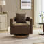 Fauteuil demi-tonneau pivotant à dossier creux de 29,1 po de largeur avec base en bois-106905341
