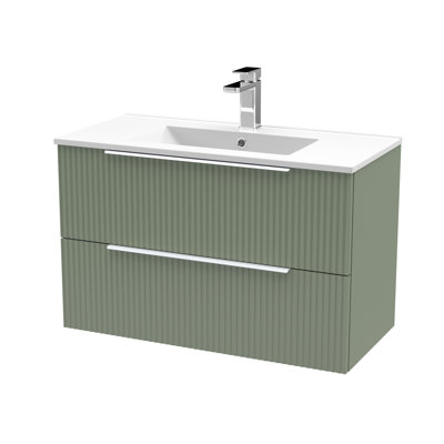 Fluted 800 mm Single Vanity with Drop In Basin