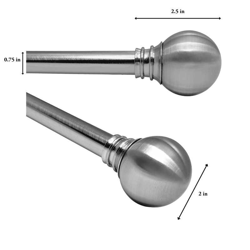 Tringle à rideaux simple ajustable Vida, 72" - 144"