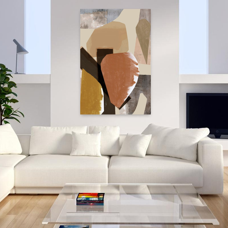 Art contemporain contemporain abstrait géométrique, H 48 po x l 32 po