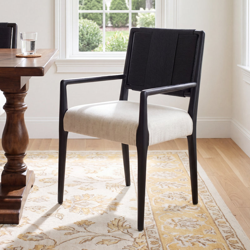 Betha Woven Arm Chair, Essence Natural, Black Brushed Ash