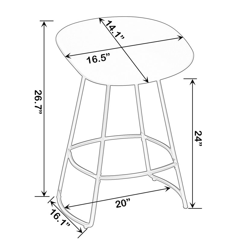 Bralen Swivel Counter Stool with Metal Frame, Counter Stool (24” Seat Height), Black