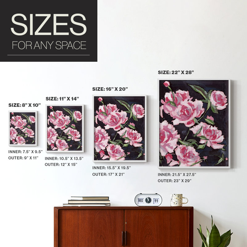 Meer Rosa I, reproduction encadrée - bois massif, H 11 po x l 9 po, Blanc