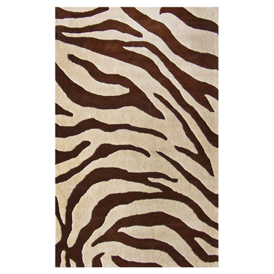 Tapis brun à imprimé zébré