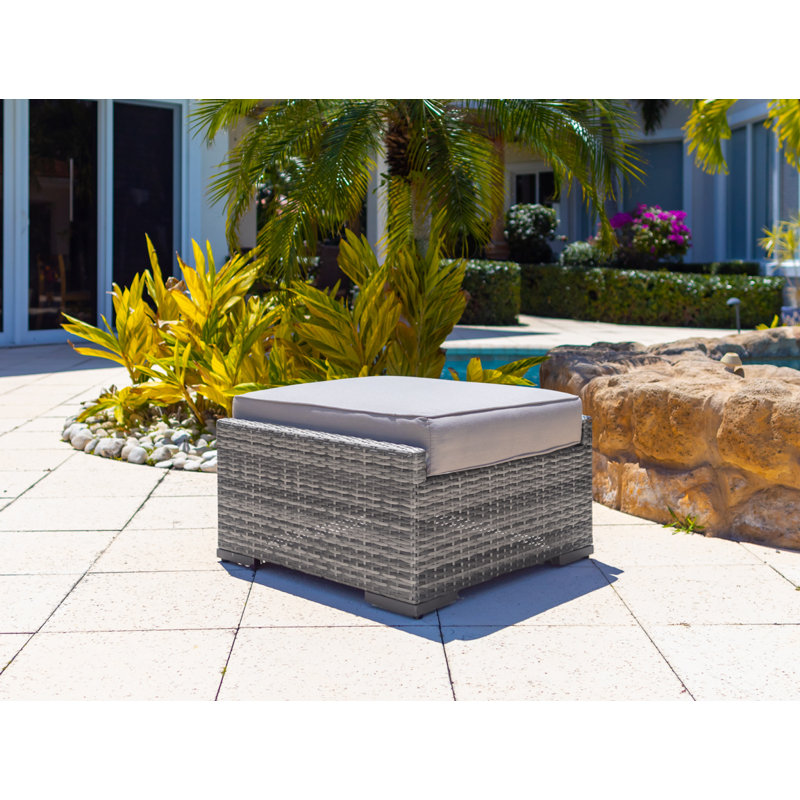Sorrento 6 - Person Patio Conversation Set with Cushions, Canvas Silver Grey Sunbrella® Canvas