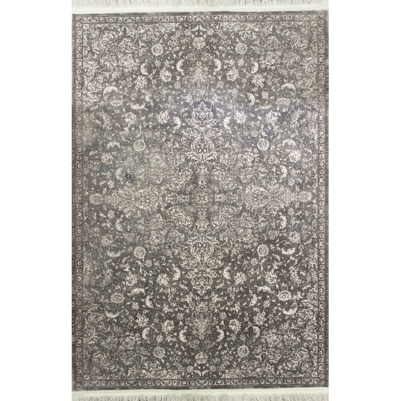 Machine Woven Grey Indoor Rug, Rectangle 100cm x 150cm