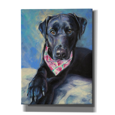 'Dogs Black Lab Puppy' by Lindsay Kivi Canvas Wall Art