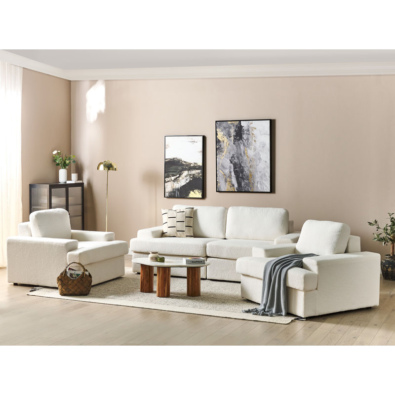 Quantravious 3 - Piece Living Room Set, White