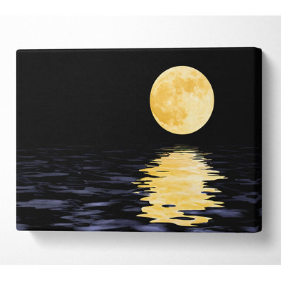Perfect Moon Reflection - Wrapped Canvas Print