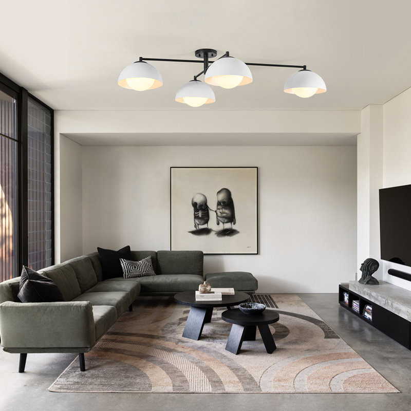 Plafonnier semi-encastré scandinave 4 lumières