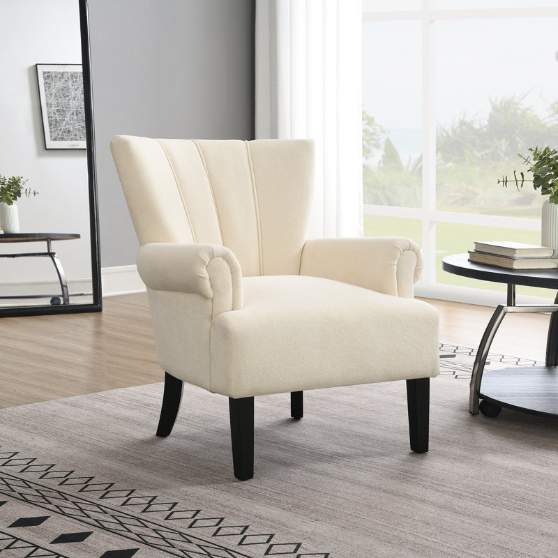 Byata CAL117 Compliant 29'' Wide Armchair, Beige Polyester Blend