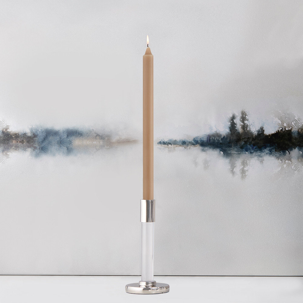 Unscented Taper Candle, 12" H x 0.88" W x 0.88" D, Beeswax