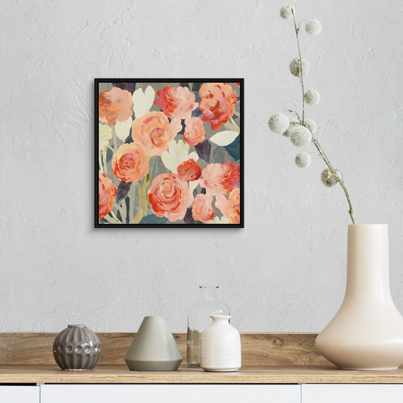 Pêche - reproduction d'art sur toile, Toile avec cadre flottant noir, H 14 po x l 14 po x P 1,75 po