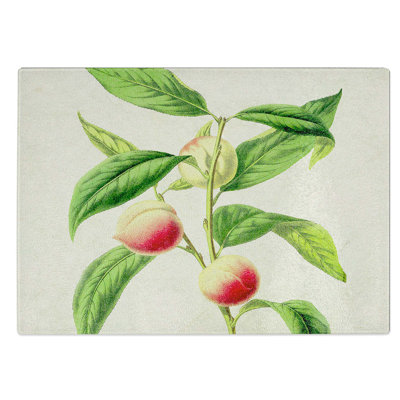 Glass Illustration of Peaches Chopping Board
