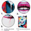 Pop Art bleu et orange, portrait de femme I - impressions d'art moderne-421748865-421748867