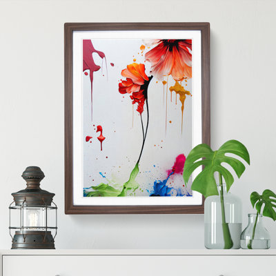 Flowers Dripping Paint No.2 Abstract - Single Picture Frame Print