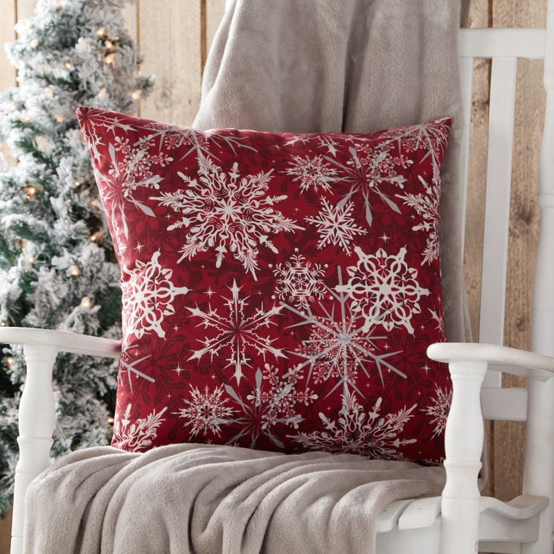 Snowflakes Polyester Throw Pillow