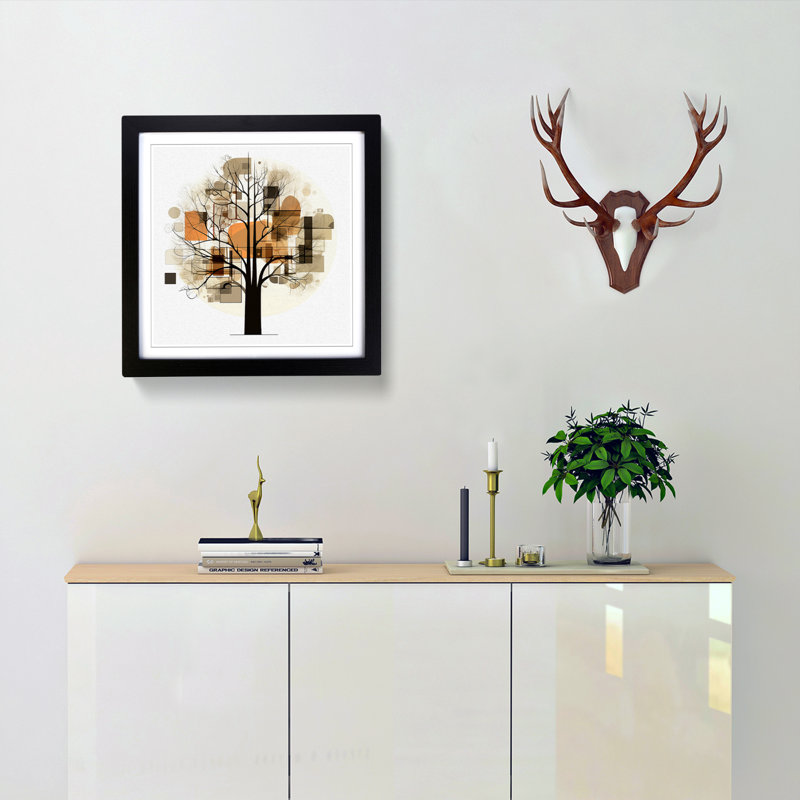 Tree Constructivism - Framed Print, Black