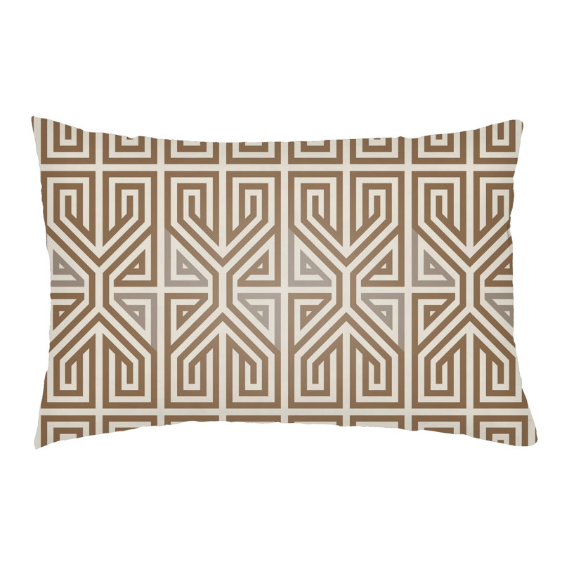  Indoor/Outdoor Lumbar Pillow, Nutmeg/Taupe