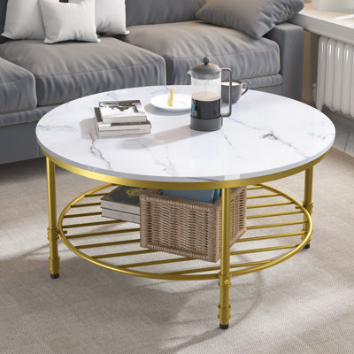 Table basse ronde avec rangement Breyon