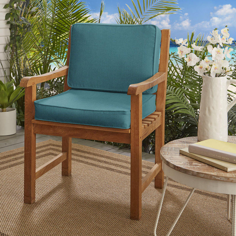Coussin de siège / dossier intérieur / extérieur Sunbrella, Tissage uni palette paon Sunbrella®