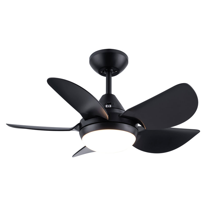 30 In Intergrated Led Ceiling Fan Lighting With Abs Blade, Black