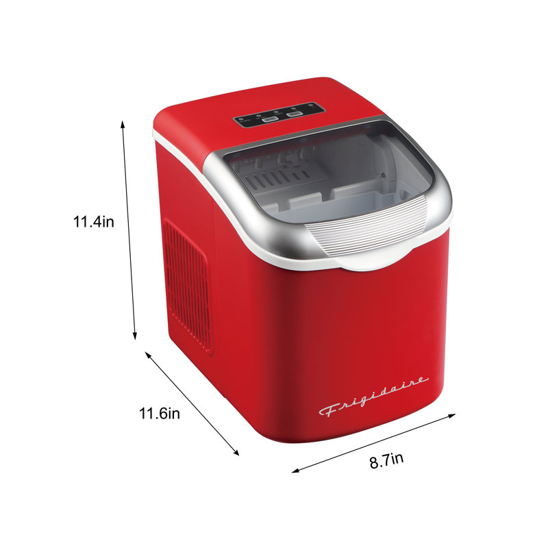 Frigidaire, 26 lb Machine à glace de comptoir rétro, glace en forme de balle, merlot, Rouge
