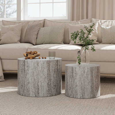 Loula Nesting coffee table,Cocktail tables,Living room tables with Vertical Stripe Design