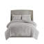 Édredon - Chenille de coton gris / blanc chaud / double lavable à la machine Shabby Chic-117409989-117409990