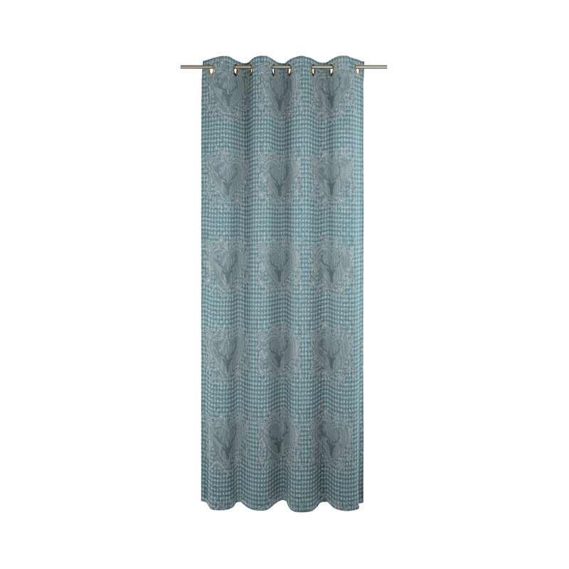 Devos Room Darkening Curtain Panel, 132cm Width x 225cm Drop, Blue/Gray