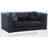 Sleek Black Contemporary Loveseat