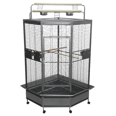 Meachum 72'' Iron Play Top Floor Bird Cage with Perch
