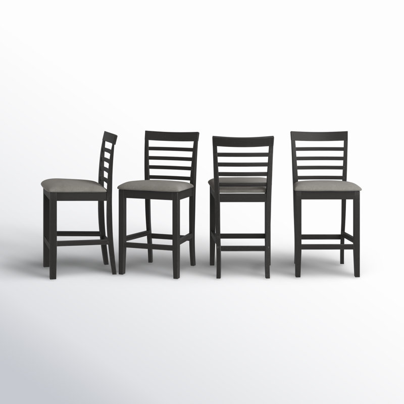 Chaise de comptoir Ance (ensemble de 4), Noir, noir, noir, noir