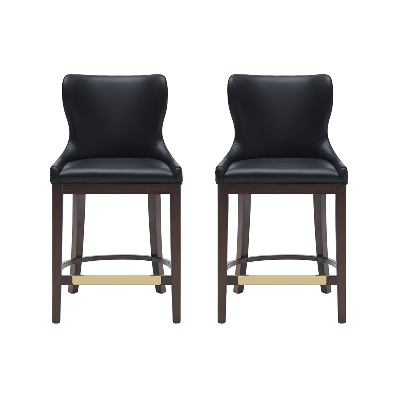 Tabouret de comptoir rembourré Blair, Noir, Tabouret de comptoir (siège d'une hauteur de 26 p, 2