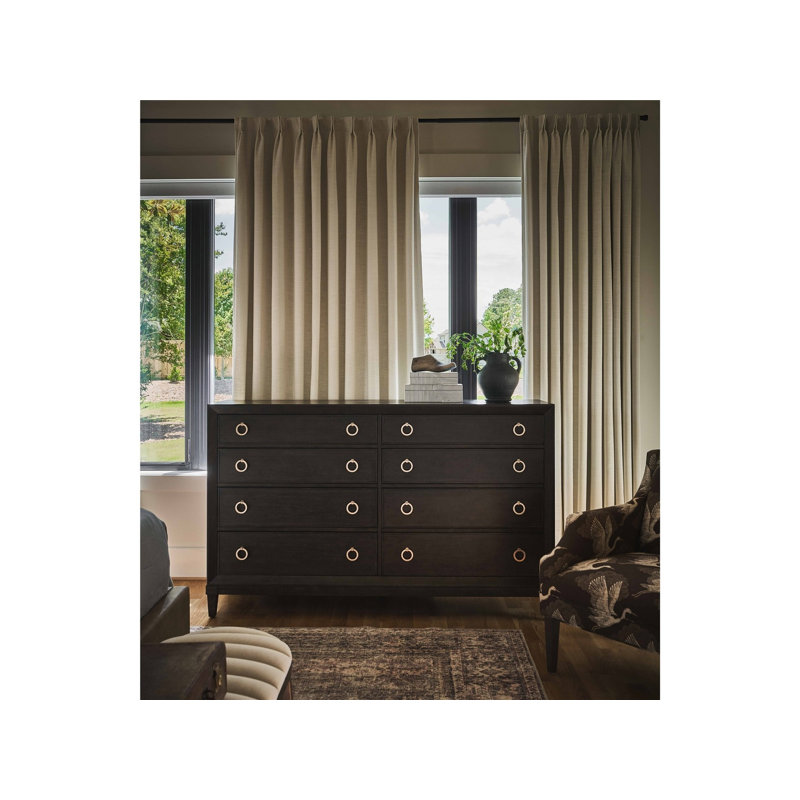 Fenwick 69" Wide Dark Finish 8-Drawer Dresser