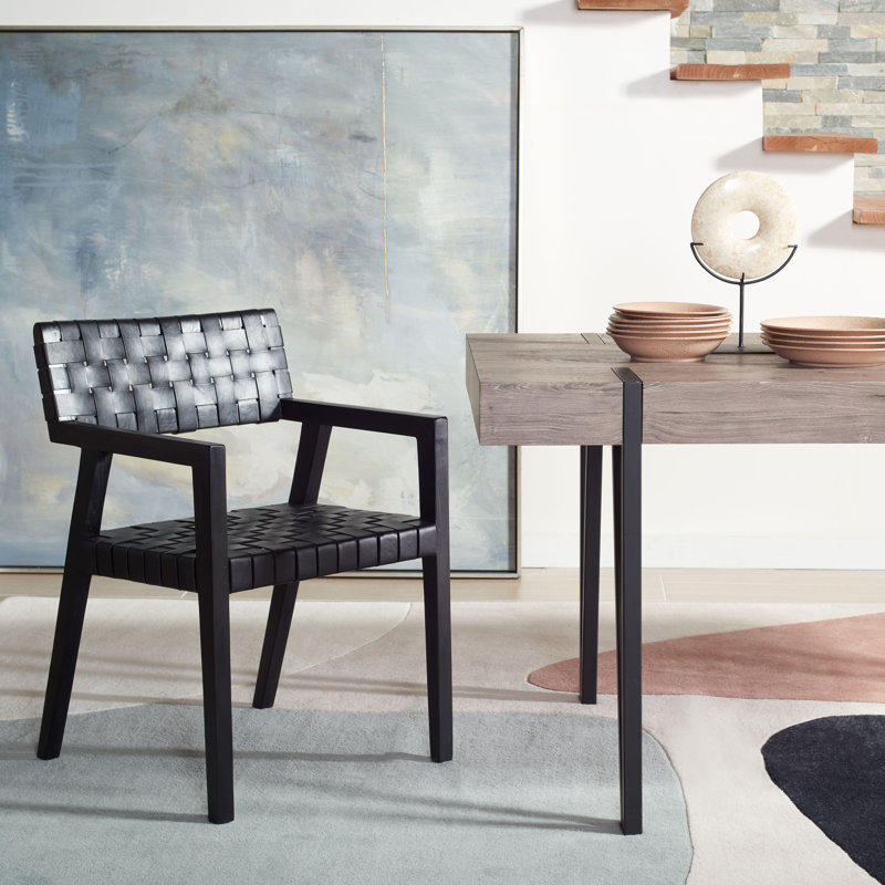Radbroke 18'' H Solid Wood Armchair, Black