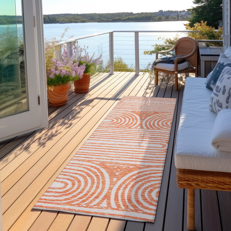 Tapis intérieur / extérieur Kinslee, Tapis de couloir 2 pi 3 po x 7 pi 6 po