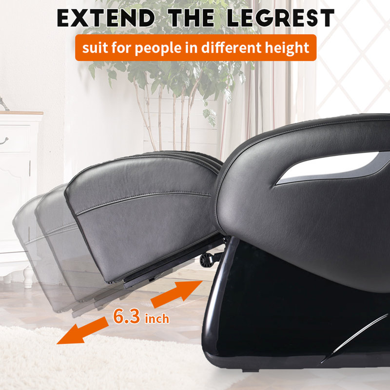 Faux Leather Heated Massage Chair, Black