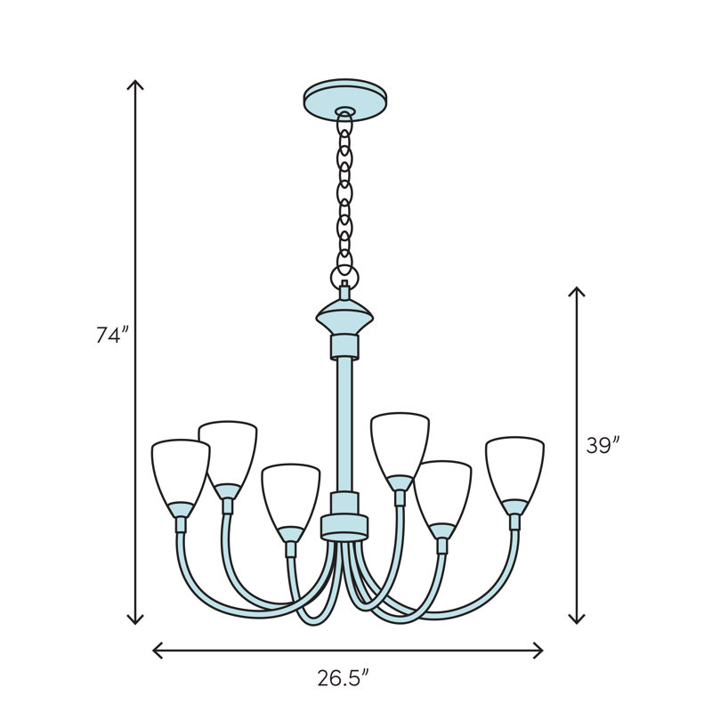 Poleis 5 - Light Dimmable Classic / Traditional Chandelier