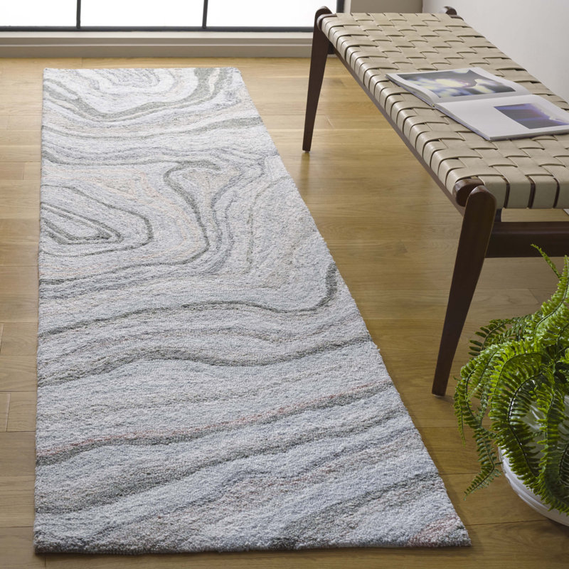Jhenae Hand Tufted Performance Abstract Rug, Runner 2'3" x 8'