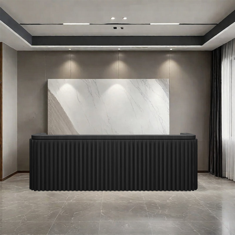 Pozzi Vintage Reception Desk – Perfect for Cashier Counter and Customer Service Front Desk, 39.37" H x 70.86" W x 23.62" D