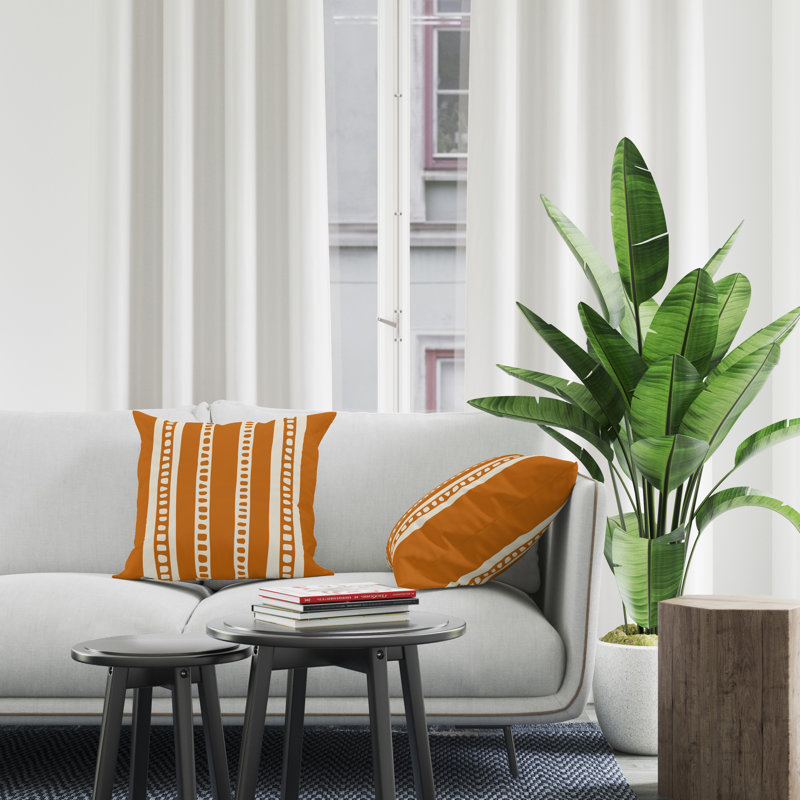 Jeté carré intérieur / extérieur en polyester Ikom, L 15 po x H 15 po, Orange