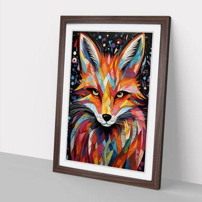 Fox Abstract No.2 - Single Picture Frame Print on Wood
